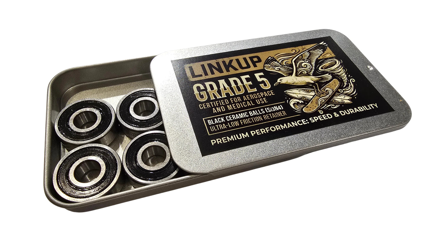 3万円相当の回転を6千円で。最高級グレード5「黒玉」セラミックベアリング / LINKUP - LINKUP SKATEBOARD SHOP
