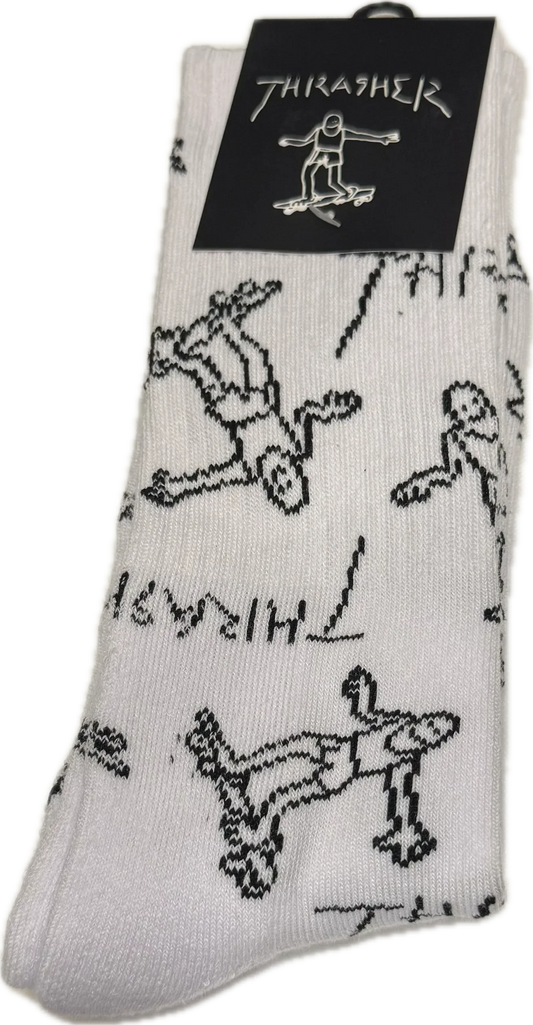 THRASHER ソックス　GONZ LOGO WHITE - LINKUP SKATEBOARD SHOP